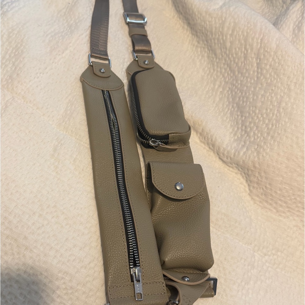 Bandolier Billie Taupe Crossbody Strap-like new